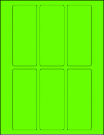 Sheet of 2" x 5" Fluorescent Green labels