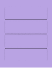 Sheet of 7" x 2" True Purple labels