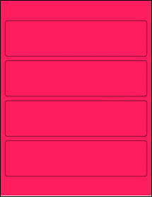 Sheet of 8" x 2" Fluorescent Pink labels