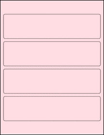 Sheet of 8" x 2" Pastel Pink labels