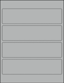 Sheet of 8" x 2" True Gray labels