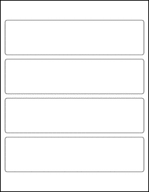 Sheet of 8" x 2" Aggressive White Matte labels
