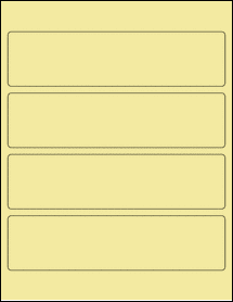 Sheet of 8" x 2" Pastel Yellow labels