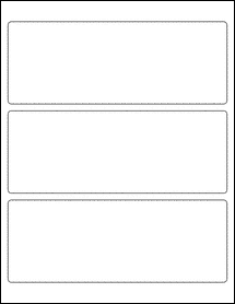 Sheet of 8" x 3" Removable White Matte labels