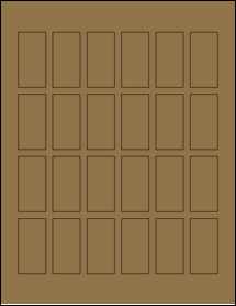 Sheet of 1" x 2" Brown Kraft labels