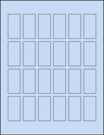 Sheet of 1" x 2" Pastel Blue labels