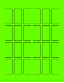 Sheet of 1" x 2" Fluorescent Green labels