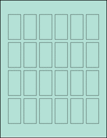 Sheet of 1" x 2" Pastel Green labels