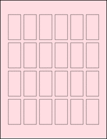 Sheet of 1" x 2" Pastel Pink labels