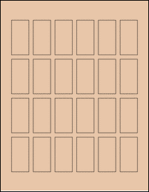 Sheet of 1" x 2" Light Tan labels