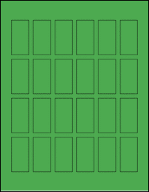 Sheet of 1" x 2" True Green labels