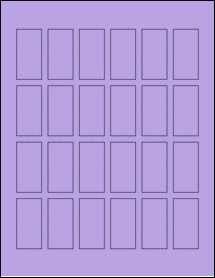 Sheet of 1" x 2" True Purple labels