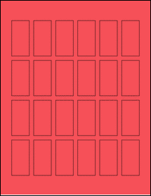 Sheet of 1" x 2" True Red labels