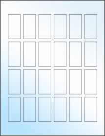 Sheet of 1" x 2" White Gloss Inkjet labels