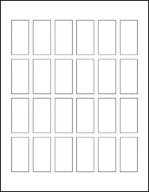 Sheet of 1" x 2" Removable White Matte labels