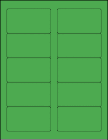Sheet of 3.5" x 1.9375" True Green labels