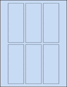 Sheet of 2" x 5" Pastel Blue labels