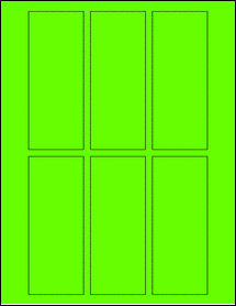 Sheet of 2" x 5" Fluorescent Green labels
