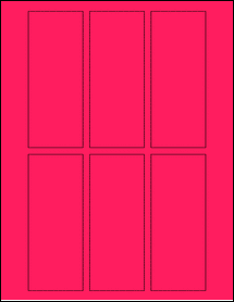 Sheet of 2" x 5" Fluorescent Pink labels