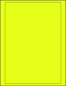 Sheet of 7.25" x 10.5" Fluorescent Yellow labels