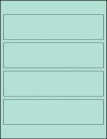 Sheet of 8" x 2" Pastel Green labels