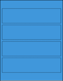Sheet of 8" x 2" True Blue labels