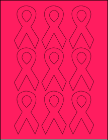 Sheet of 1.9576" x 3.4153" Fluorescent Pink labels
