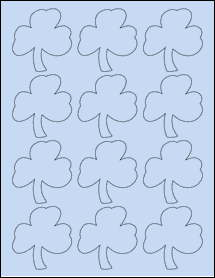 Sheet of 2.3605" x 2.5027" Pastel Blue labels