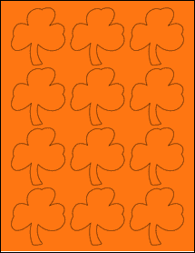 Sheet of 2.3605" x 2.5027" Fluorescent Orange labels