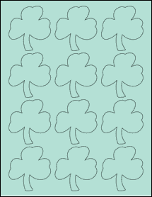 Sheet of 2.3605" x 2.5027" Pastel Green labels