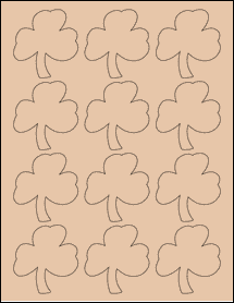 Sheet of 2.3605" x 2.5027" Light Tan labels