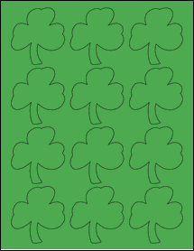 Sheet of 2.3605" x 2.5027" True Green labels