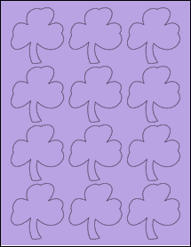 Sheet of 2.3605" x 2.5027" True Purple labels