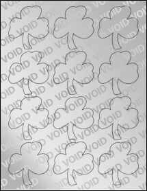 Sheet of 2.3605" x 2.5027" Void Silver Polyester labels