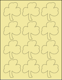 Sheet of 2.3605" x 2.5027" Pastel Yellow labels