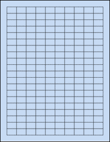 Sheet of 0.75" x 0.5" Pastel Blue labels