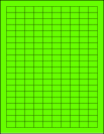 Sheet of 0.75" x 0.5" Fluorescent Green labels