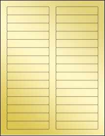 Sheet of 3.4375" x 0.669" Gold Foil Inkjet labels