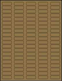 Sheet of 1.3125" x 0.4375" Brown Kraft labels