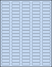 Sheet of 1.3125" x 0.4375" Pastel Blue labels