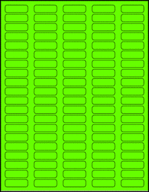 Sheet of 1.3125" x 0.4375" Fluorescent Green labels