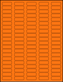 Sheet of 1.3125" x 0.4375" Fluorescent Orange labels