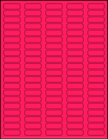 Sheet of 1.3125" x 0.4375" Fluorescent Pink labels