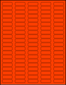 Sheet of 1.3125" x 0.4375" Fluorescent Red labels