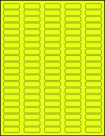 Sheet of 1.3125" x 0.4375" Fluorescent Yellow labels