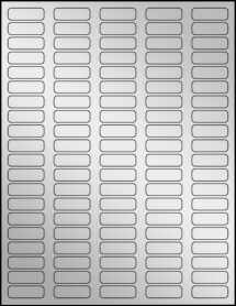 Sheet of 1.3125" x 0.4375" Silver Foil Inkjet labels