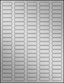 Sheet of 1.3125" x 0.4375" Weatherproof Silver Polyester Laser labels