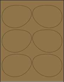 Sheet of 3.9687" x 3.0553" Brown Kraft labels