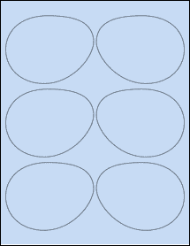 Sheet of 3.9687" x 3.0553" Pastel Blue labels