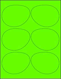 Sheet of 3.9687" x 3.0553" Fluorescent Green labels